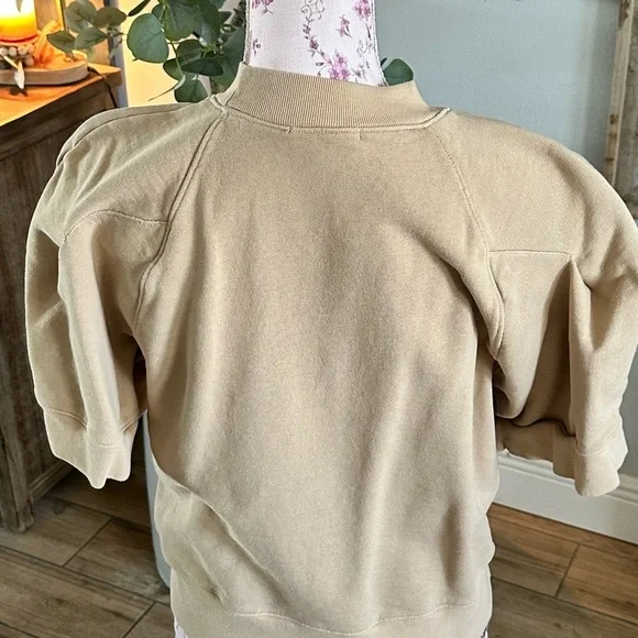 Agolde Tan Round Shoulder Short Sleeve Sweatshirt - Picture 3 of 4